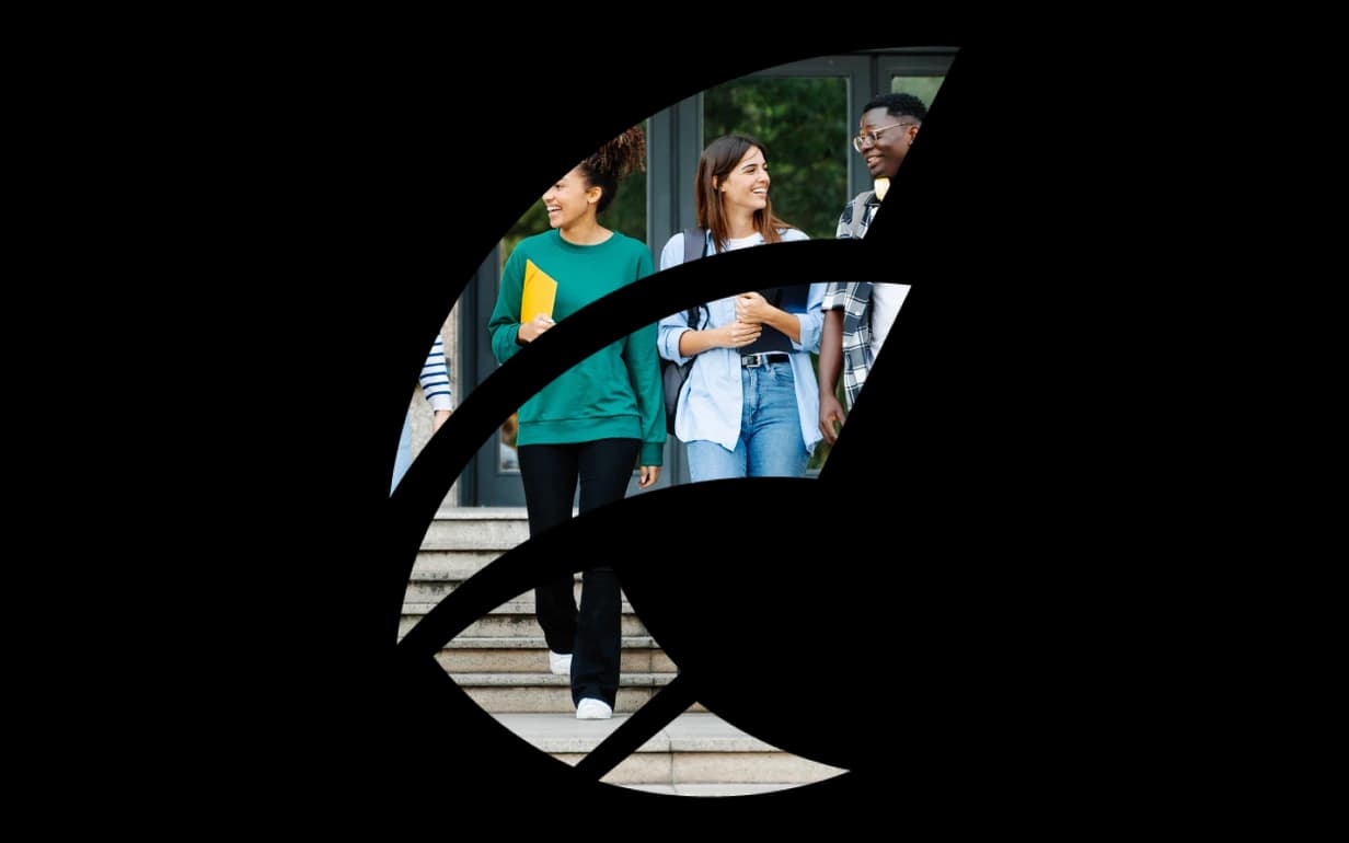 The LIBY symbol, with students on a campus inside it